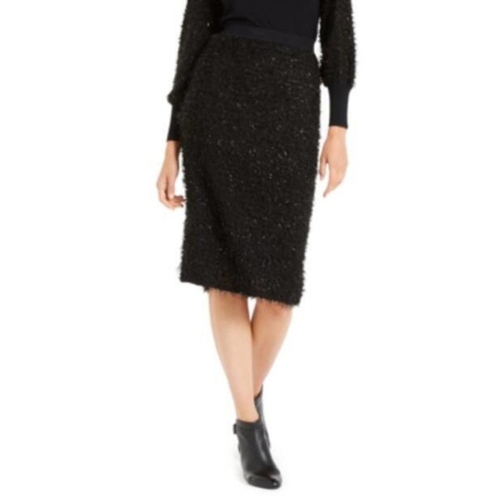 Alfani Shimmer Eyelash Pencil Skirt Black